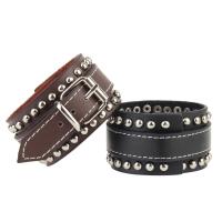 Cowhide Bracelet, with Zinc Alloy, silver color plated, durable & Unisex & adjustable 40mm Approx 9 Inch 