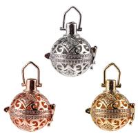 Brass Pregnant Ball Locket Pendant, plated, It could be opened and beads could be put inside. & micro pave cubic zirconia & hollow nickel, lead & cadmium free Approx 3-5mm, Inner Approx 14mm 