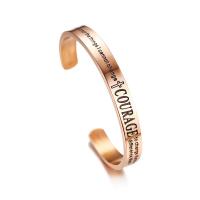 Stainless Steel Cuff Bangle, rose gold color plated, for woman & enamel, 8mm, Inner Approx 58.5mm 