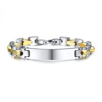 Stainless Steel Bracelet, plated, for man, 9mm Approx 9 Inch 