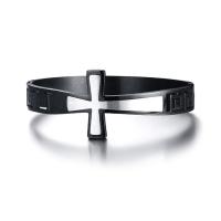 Stainless Steel Bangle, Cross, plated, for man, 10mm, Inner Approx 63mm 