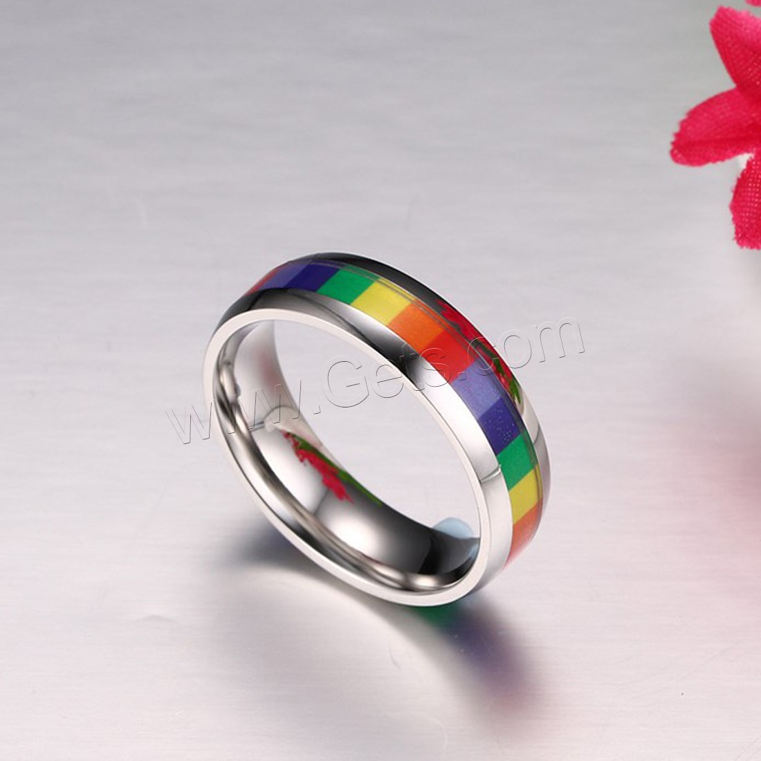 Stainless Steel Finger Ring, Unisex & different size for choice & enamel, original color, 6mm, Sold By PC