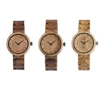 BEWELL® Watch Collection, Wood, with Glass & Stainless Steel, Japanese movement, Life water resistant & for woman, 38mm Approx 9 Inch 