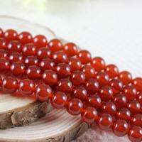 Natural Red Agate Beads, Round red Approx 15.7 Inch 