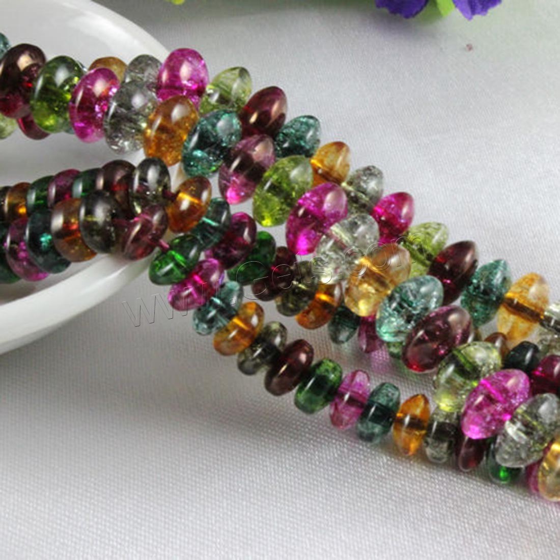 Imitation Turmalin Perlen, Synthetik+Turmalin, verschiedene Größen vorhanden, farbenfroh, Länge:ca. 15.7 ZollInch, verkauft von Strang
