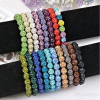 Bracelets de perles strass argile, Clay Pave, pour femme & avec strass, plus de couleurs à choisir Environ 7.8 pouce, Vendu par brin