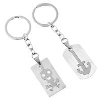 Zinc Alloy Puzzle Key Chain, with Stainless Steel Pendant, Rectangle, plated, Unisex 100mm, 30mm 