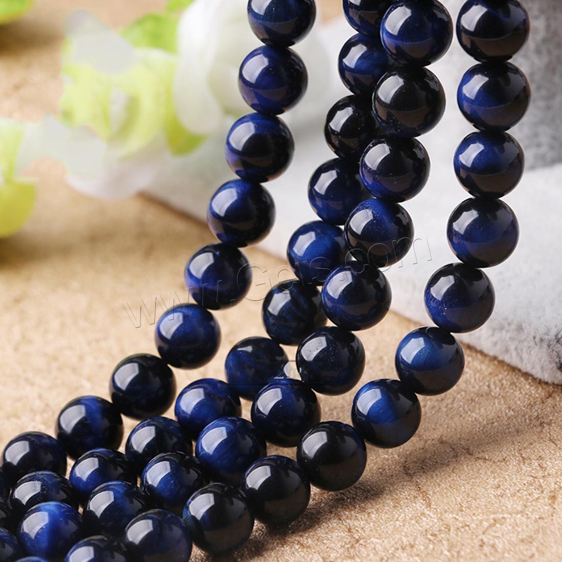 Tiger Eye Beads, Round, natural, different size for choice, blue, Length:Approx 15.7 Inch, Sold By Strand