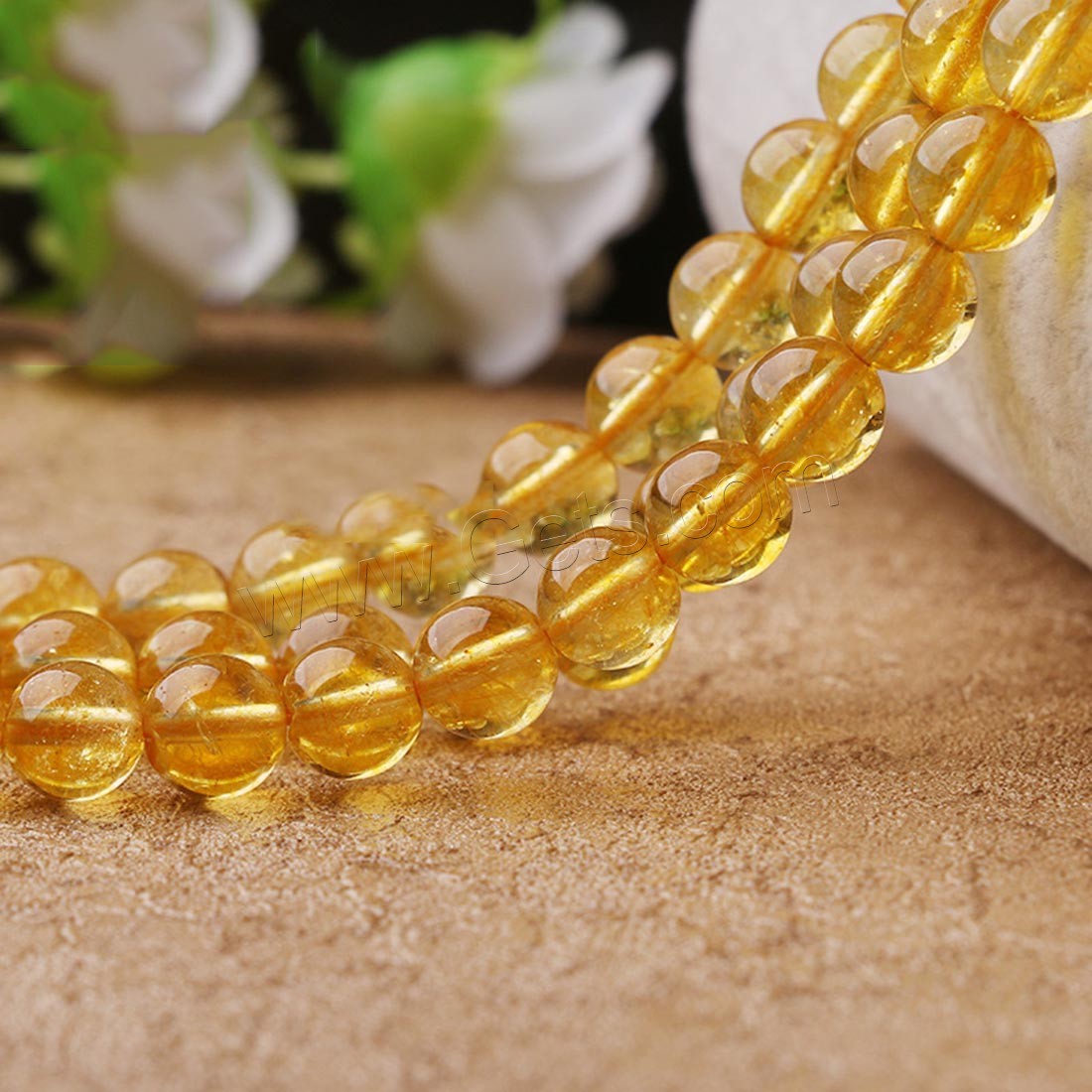 Crackle Quartz Beads, Round, natural, different size for choice, yellow, Length:Approx 15.7 Inch, Sold By Strand