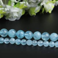 Aquamarine Beads, Round blue Approx 15.7 Inch 