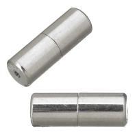 925er Sterling Silber Schraubschließe, Zylinder, 11x4x4mm, Bohrung:ca. 1mm, verkauft von PC