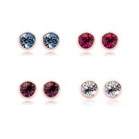 Zinc Alloy Stud Earring, with Crystal, plated, Unisex & faceted 
