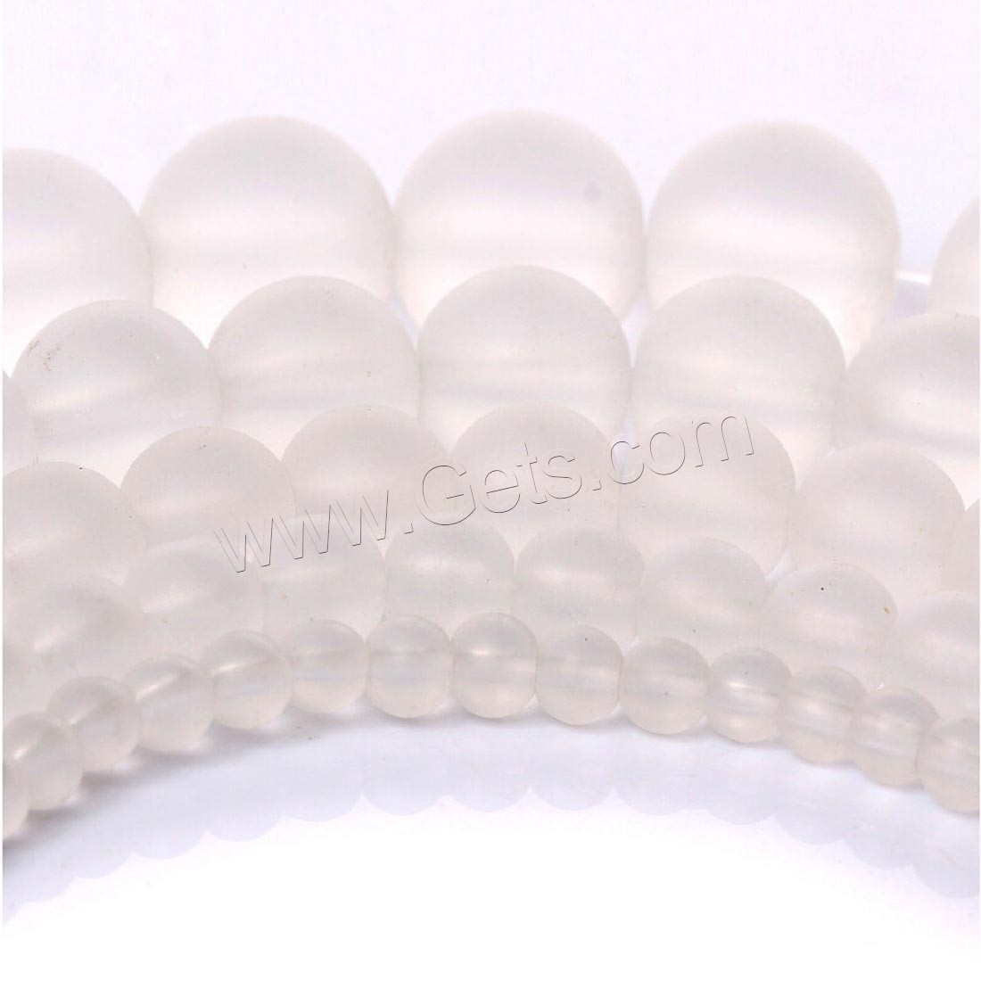 Synthetic Quartz Beads, Round, natural, different size for choice & frosted, clear, Length:15.7 Inch, Sold By Strand