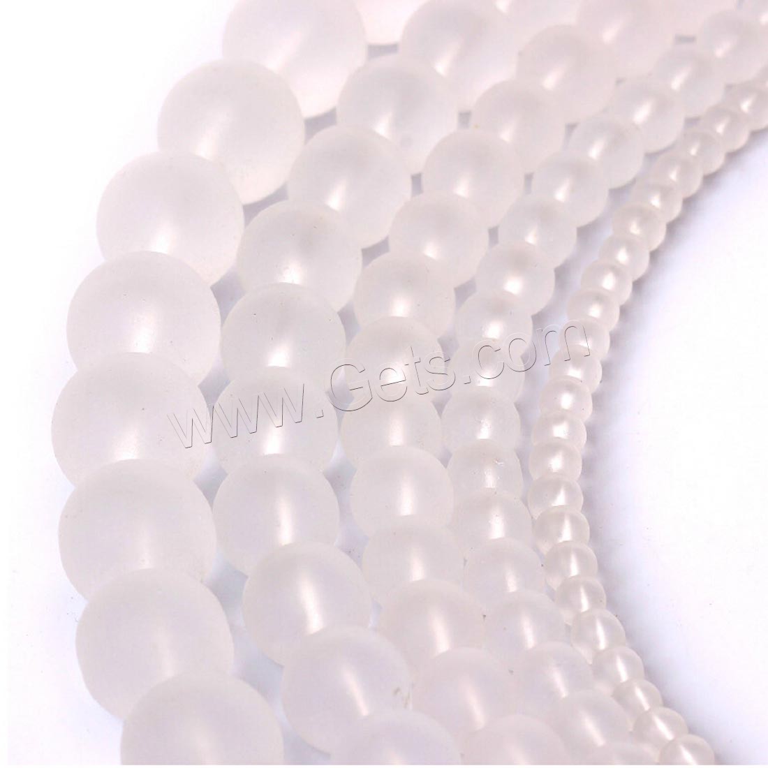 Synthetischer Quarz Perle, rund, natürlich, verschiedene Größen vorhanden & satiniert, klar, Länge:15.7 ZollInch, verkauft von Strang