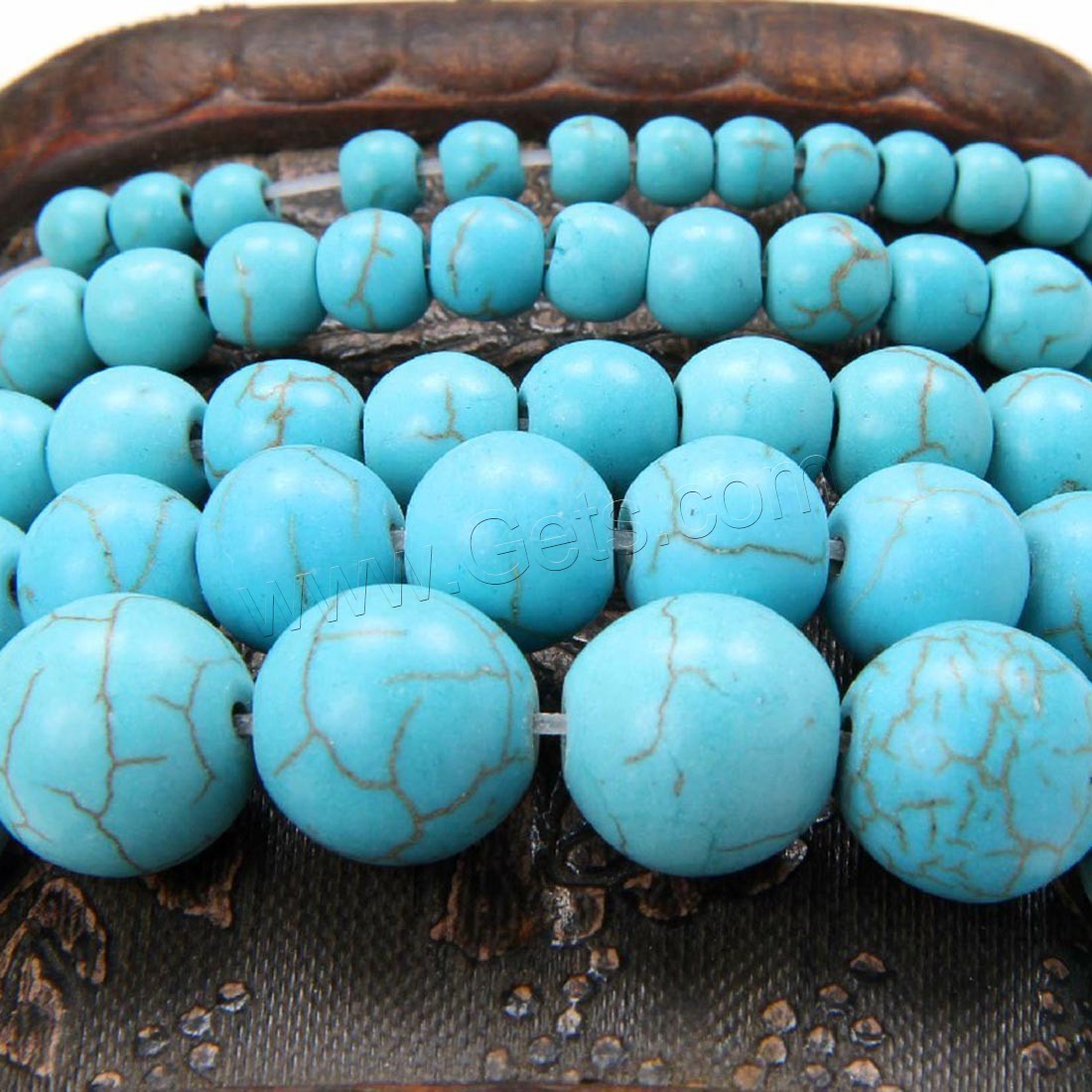 Synthetic Turquoise Beads, Round, natural, different size for choice, blue, Length:Approx 15.7 Inch, Sold By Strand