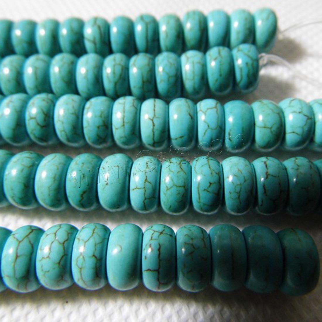 Perles en Turquoise synthétiques, Rond, naturel, normes différentes pour le choix, vert, Longueur:Environ 15.7 pouce, Vendu par brin