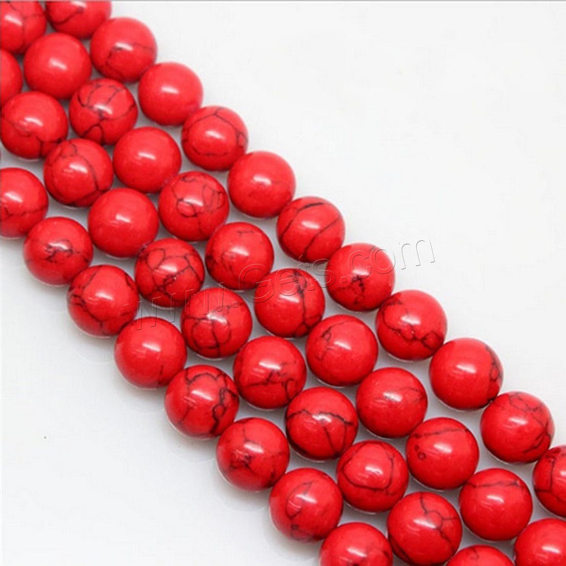 Synthetic Turquoise Beads, Round, natural, different size for choice, red, Length:Approx 15.7 Inch, Sold By Strand