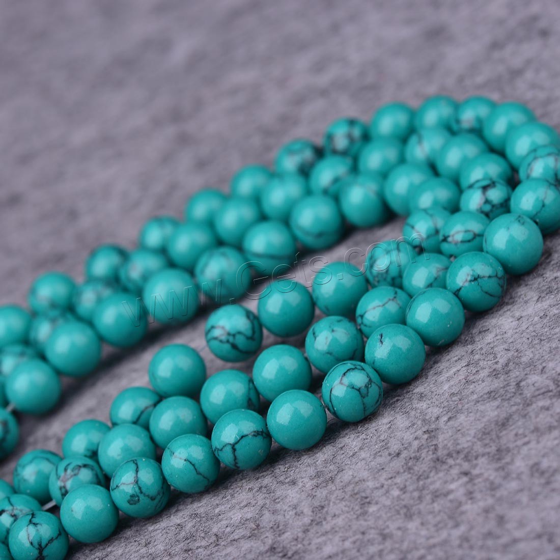 Synthetische Türkis Perlen, rund, natürlich, verschiedene Größen vorhanden, grün, Länge:ca. 15.7 ZollInch, verkauft von Strang
