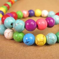 Synthetische Türkis Perlen, rund, natürlich, verschiedene Größen vorhanden, gemischte Farben, Länge:ca. 15.7 ZollInch, verkauft von Strang