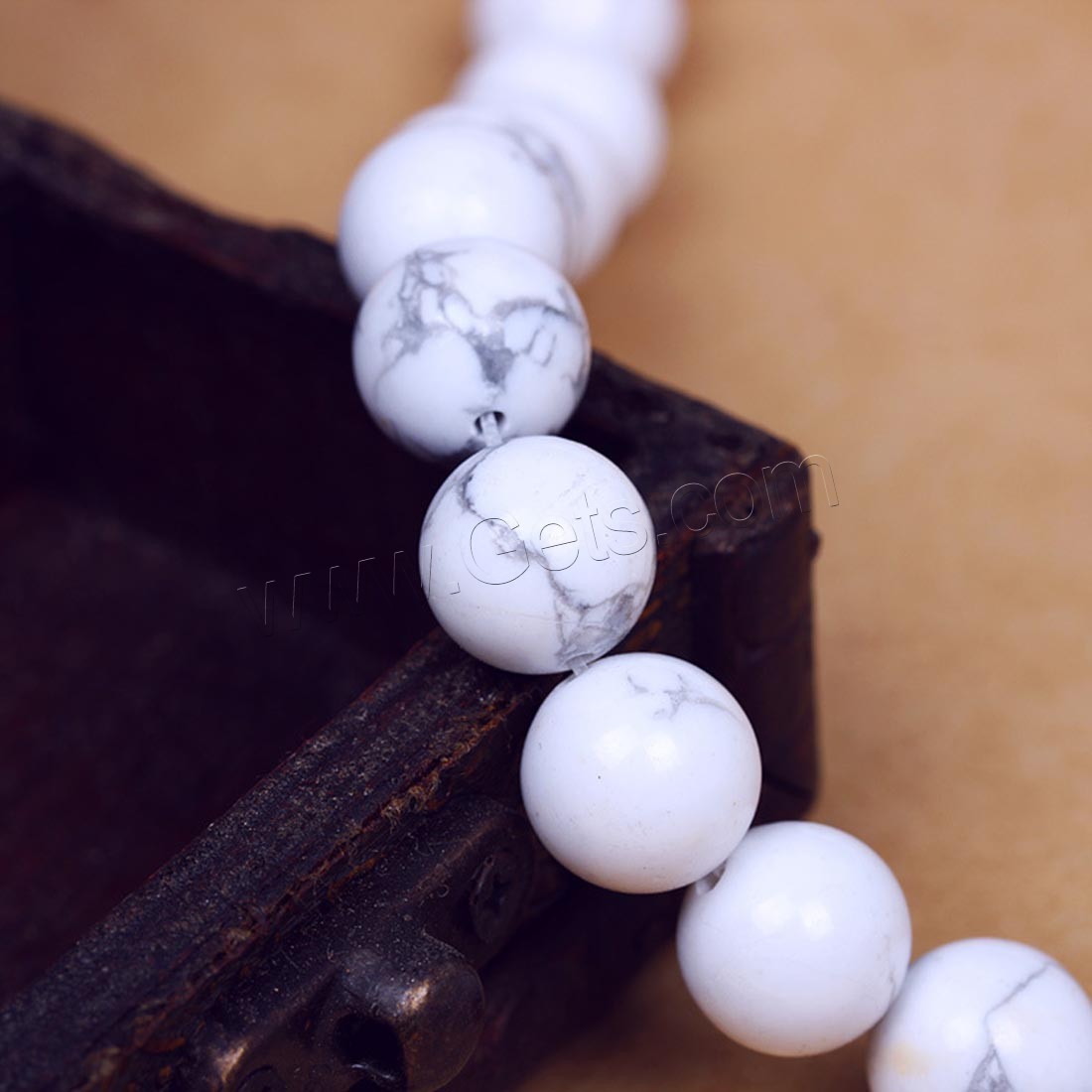 Perles en Turquoise synthétiques, Rond, naturel, normes différentes pour le choix, blanc, Longueur:Environ 15.7 pouce, Vendu par brin