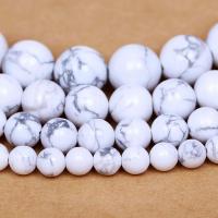 Synthetische Türkis Perlen, rund, natürlich, verschiedene Größen vorhanden, weiß, Länge:ca. 15.7 ZollInch, verkauft von Strang