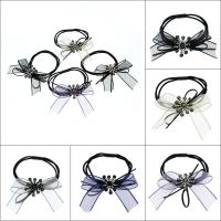 Ponytail Holder, Organza, with Nylon Cord, for woman & with rhinestone 