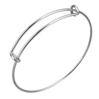 Stainless Steel Bangle, Unisex & adjustable, original color, 8.5mm, 1.5mm, Inner Approx 62mm 