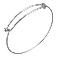 Stainless Steel Bangle, Unisex & adjustable, original color, 9mm, 1.5mm, Inner Approx 61mm 