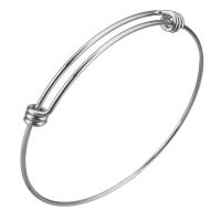 Stainless Steel Bangle, Unisex & adjustable, original color, 6mm, 1.5mm, Inner Approx 63mm 