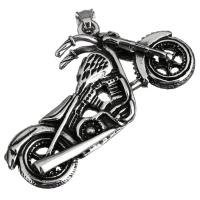 Stainless Steel Vehicle Pendant, Motorcycle, blacken Approx 