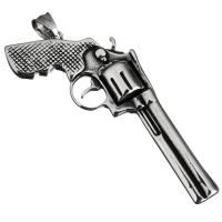 Pendentifs en acier inoxydable, pistolet, noircir Environ Vendu par PC