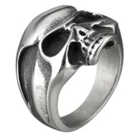 Men Stainless Steel Ring in Bulk, Skull, for man & blacken, 20mm, US Ring 