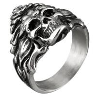 Men Stainless Steel Ring in Bulk, Skull, for man & blacken, 23mm, US Ring 