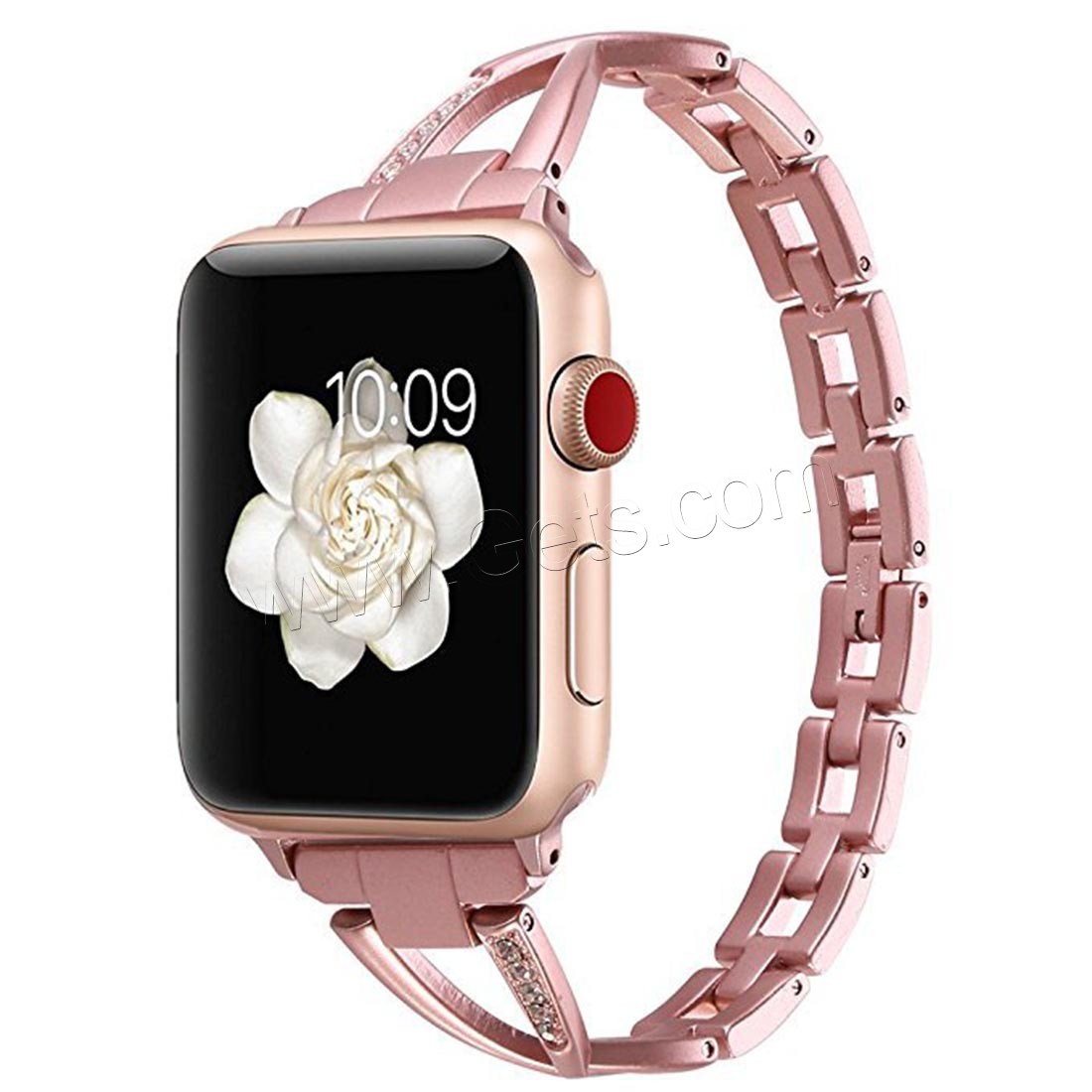 Correa de reloj de acero inoxidable, chapado en color rosa dorada, para Apple Watch & diverso tamaño para la opción, libre de níquel, plomo & cadmio, longitud:aproximado 6.8 Inch, Vendido por UD