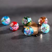 Inner Flower Lampwork Beads, Round, mixed colors, 12mm Approx 2mm 