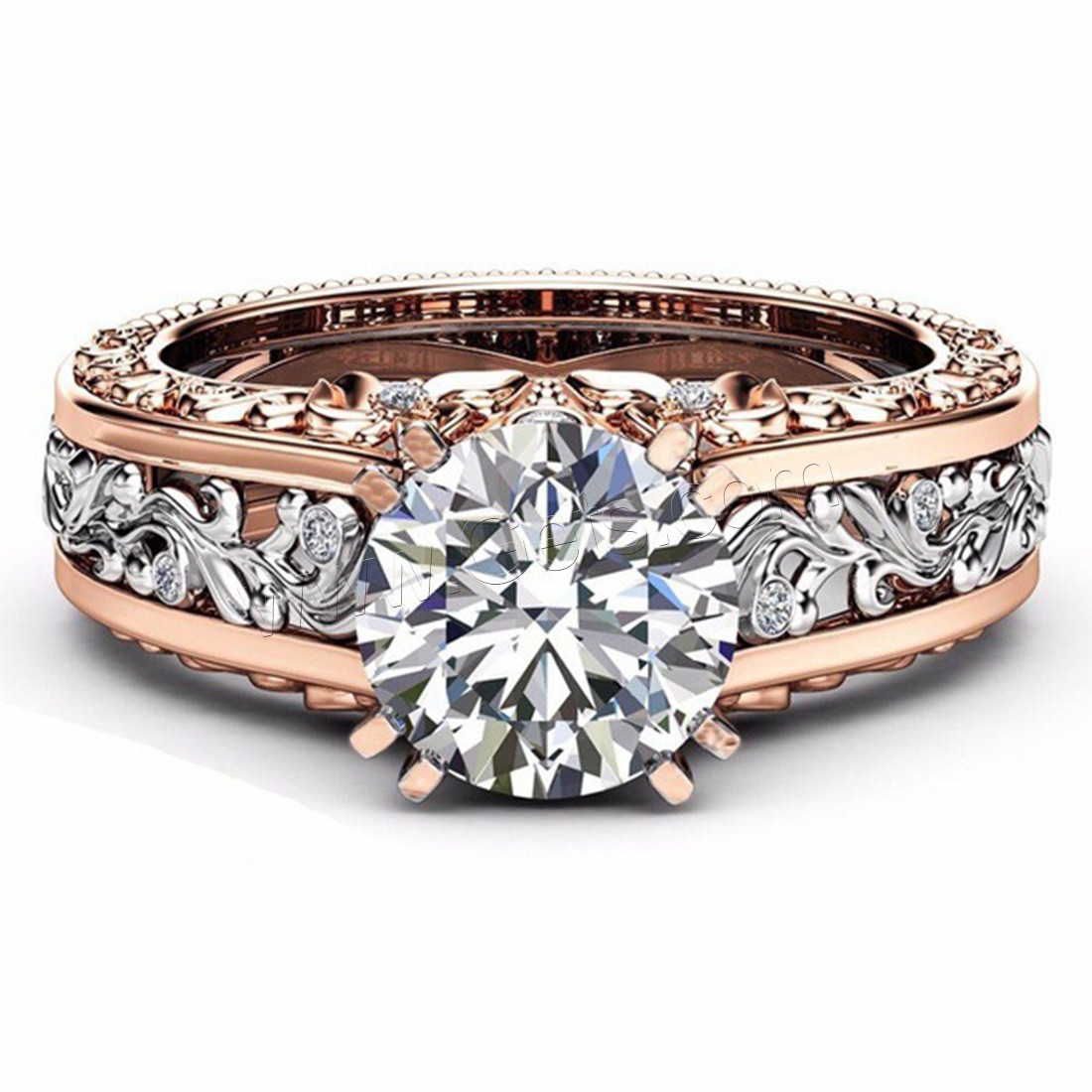 Anneau de diamant d'alliage de zinc sans nickel, Placage, normes différentes pour le choix & pour femme & facettes & avec strass, plus de couleurs à choisir, 10mm, Vendu par PC