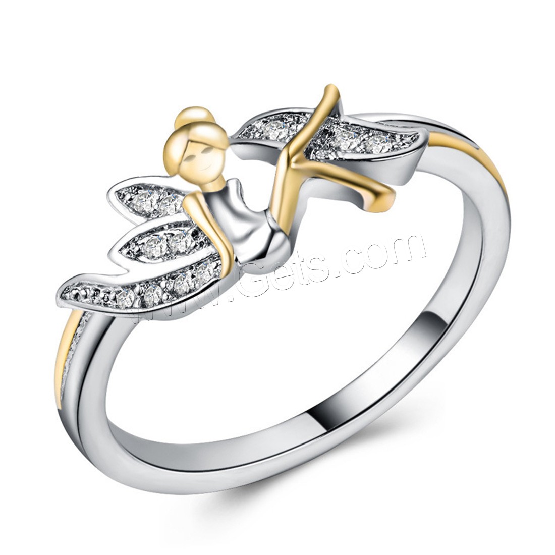 Cubic Zircon Brass Finger Ring, plated, different size for choice & for woman & with cubic zirconia, 8mm, 16mm, Sold By PC