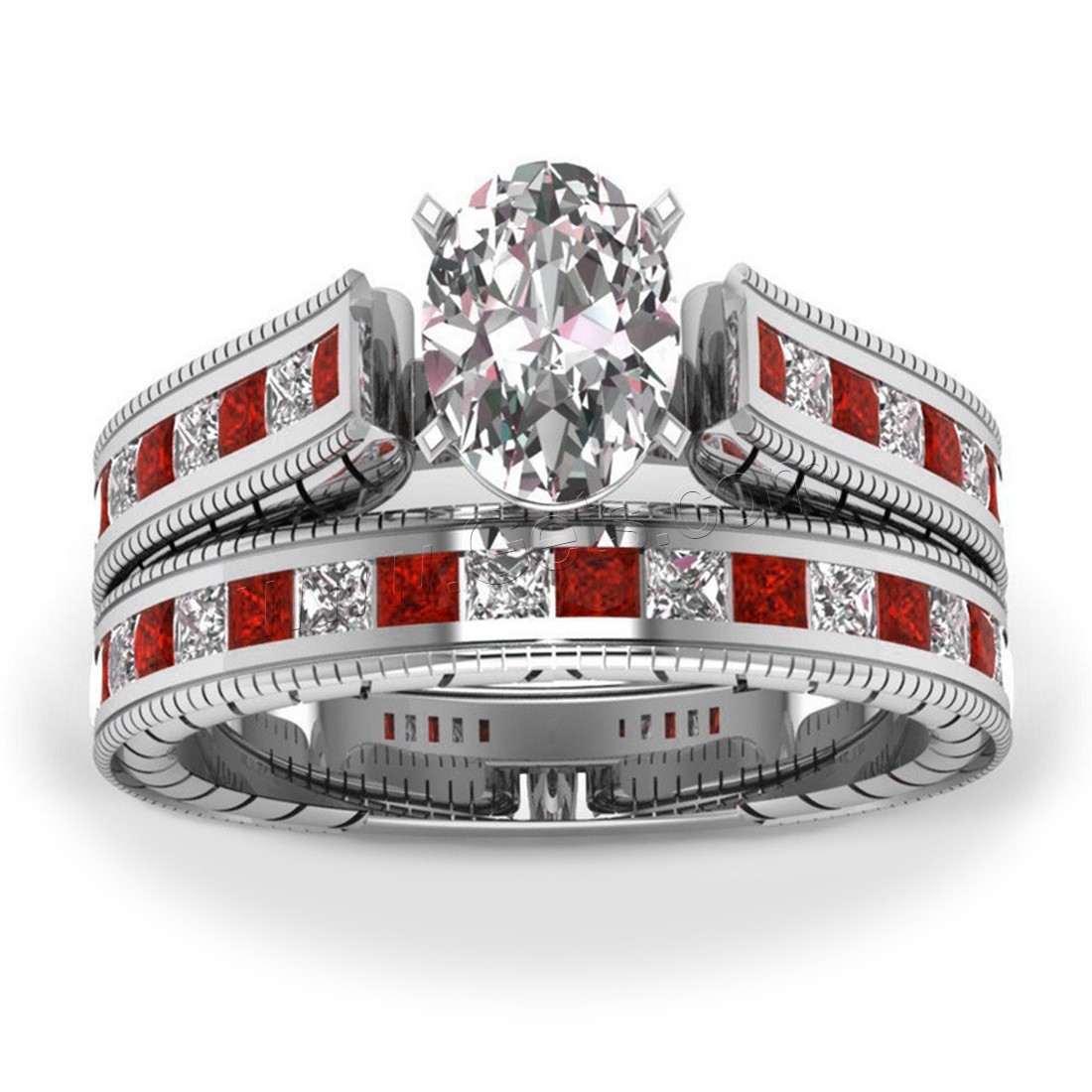 Brass Ring Set, metal, chapado en color de plata, unisexo & diverso tamaño para la opción & para la pareja & con diamantes de imitación, más colores para la opción, 5mm, 2PCs/Set, Vendido por Set