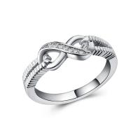Латунное кольцо с стразами, Латунь, покрытый платиной, разный размер для выбора & Женский & со стразами, 6mm, продается PC
