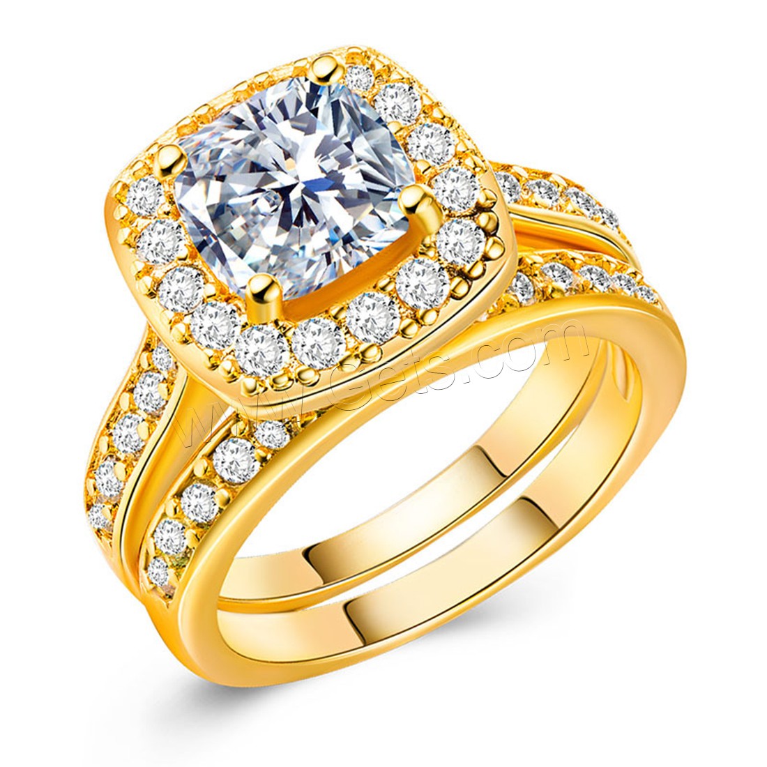 Латунь кольцо Установить, Другое покрытие, Мужская & разный размер для выбора & с кубическим цирконием, Много цветов для выбора, 2ПК/указан, продается указан