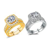 Латунь кольцо Установить, Другое покрытие, Мужская & разный размер для выбора & с кубическим цирконием, Много цветов для выбора, 2ПК/указан, продается указан