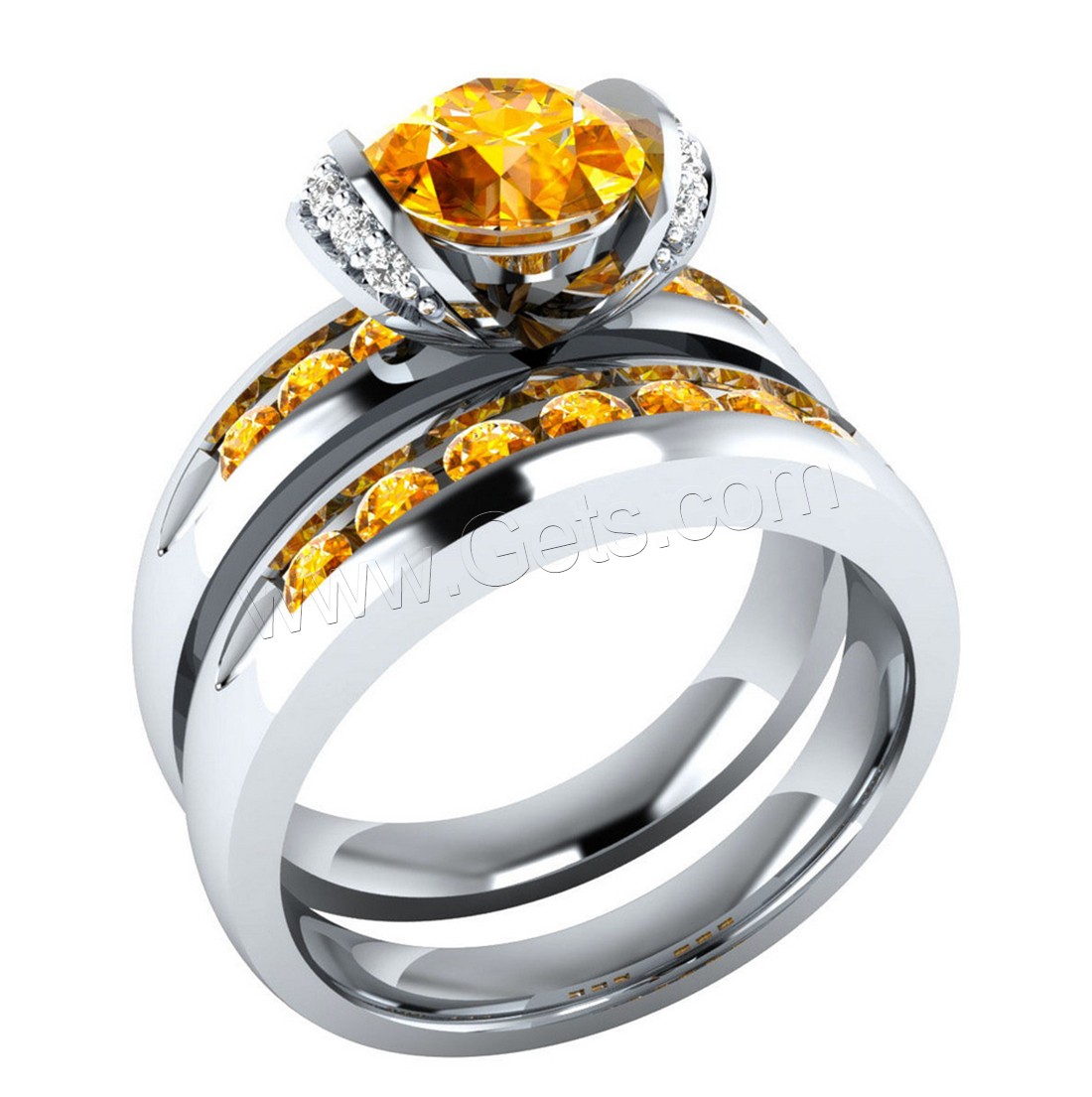 Латунь кольцо Установить, плакирован серебром, Мужская & разный размер для выбора & для пара & с кубическим цирконием, Много цветов для выбора, 2ПК/указан, продается указан
