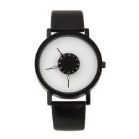 Unisex Wrist Watch, PU Leather, with zinc alloy dial & Glass, plated, adjustable Approx 8.7 Inch 