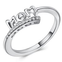 Zirkonia Messing Finger Ring, platiniert, verschiedene Größen vorhanden & für Frau & mit kubischem Zirkonia, 11mm, 6mm, verkauft von PC