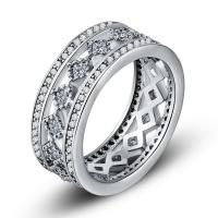 Zirkonia Messing Finger Ring, versilbert, verschiedene Größen vorhanden & für Frau & mit kubischem Zirkonia, verkauft von PC