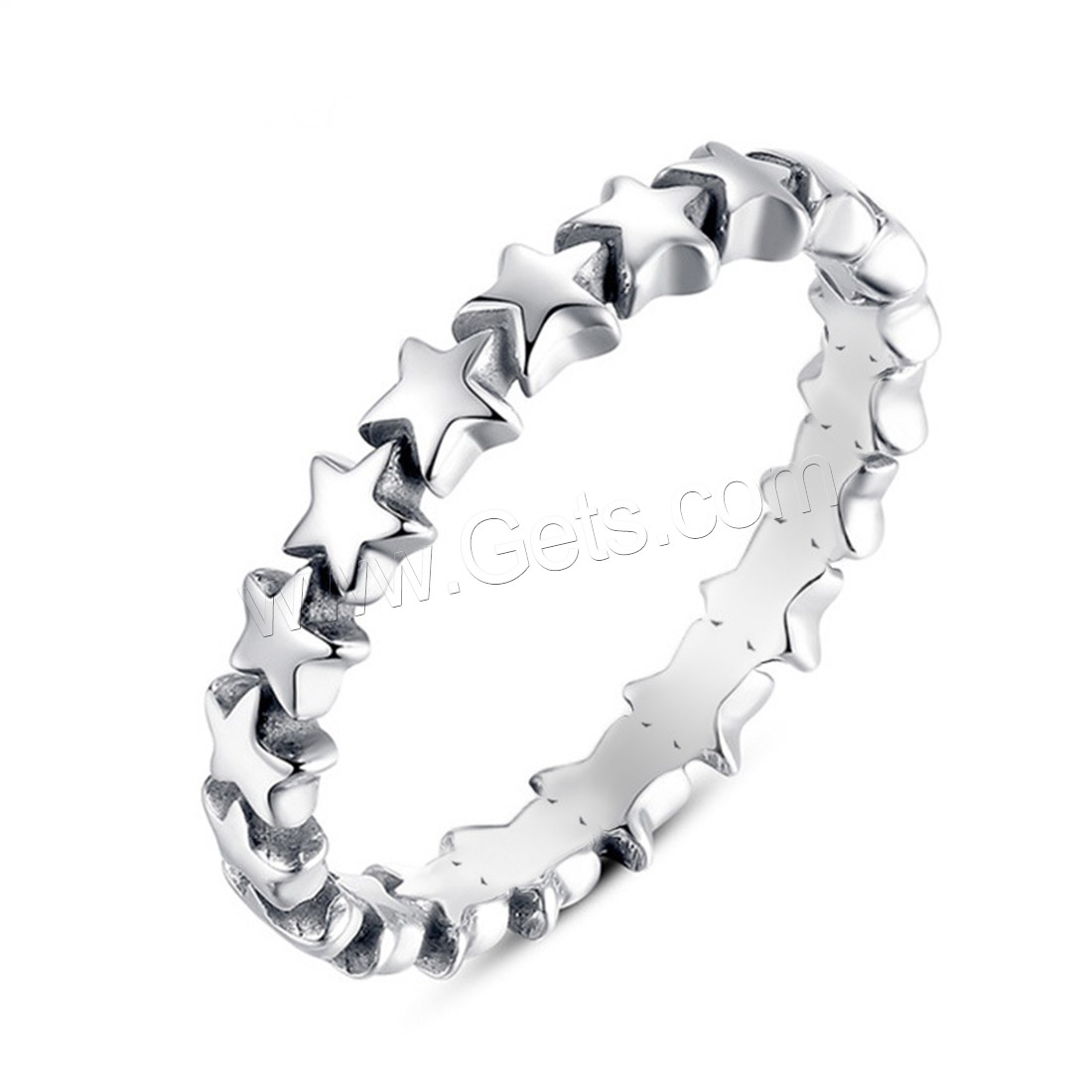 Brass Finger Ring, Star, silver color plated, different size for choice & for woman, 3mm, Sold By PC
