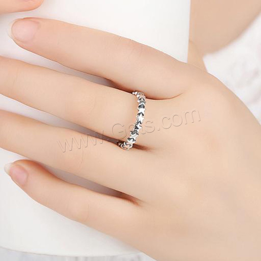 Brass Finger Ring, Star, silver color plated, different size for choice & for woman, 3mm, Sold By PC