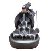 Incense Smoke Flow Backflow Holder Ceramic Incense Burner, Purple Clay, durable 