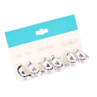 Zinc Alloy Stud Earring, silver color plated, for woman, 20mm 