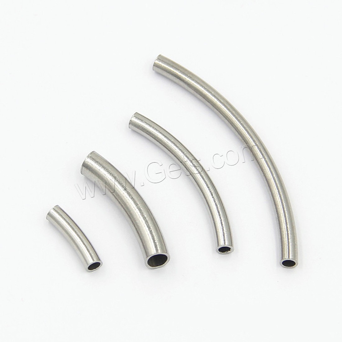 Stainless Steel Curved Tube Beads, different size for choice, 10PCs/Lot, Sold By Lot